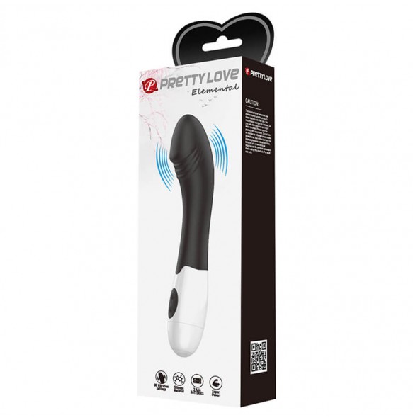 PRETTY LOVE - Elemento Wand Vibrator (Battery - Black)